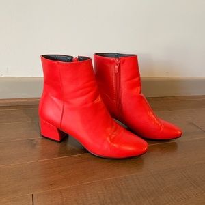 Nasty Gal Faux Leather Red Booties
